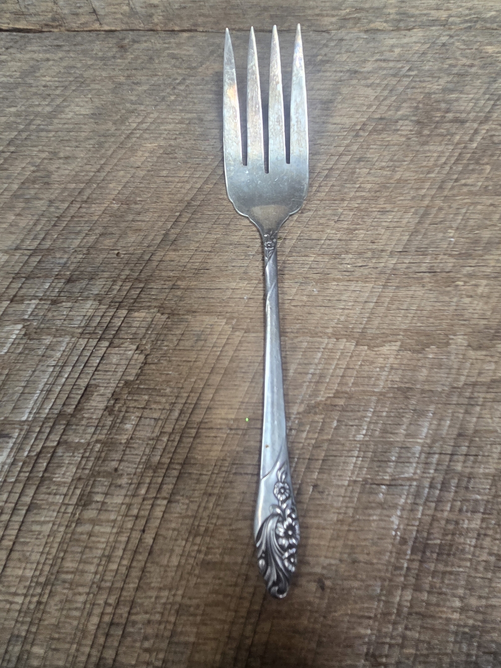 Vintage Oneida Community 1950 Silverplate EVENING STAR LRG Serving Fork Bin RR